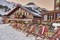 Ski resort at Kleine Scheidegg with Eiger mountain. Swiss Alps