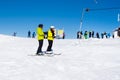 Ski resort Kopaonik, Serbia, ski lift, slope, people skiing Royalty Free Stock Photo