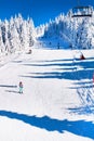 Ski resort Kopaonik, Serbia, ski lift, slope, people skiing