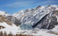 The ski resort of Livigno with the lake view, Italy Royalty Free Stock Photo