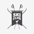 Ski resort logo, emblem, label or badges element.