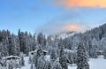 Ski Resort of Madonna di Campiglio in the Morning, Italian Alps, Italy