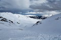 Ski resort Mayrhofen. Freeride slope from the mountain