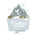 Ski resort in mountains, winter time, snow and fun Royalty Free Stock Photo