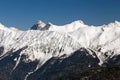 Ski resort Rosa Khutor. Mountains of Krasnaya Polyana. Sochi, Russia Royalty Free Stock Photo