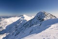 Ski resort in Slovakia. High mountain Tatras. Peak Chopok on sunny day. Royalty Free Stock Photo