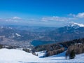 Ski resort St. Gilgen Austria, nature and sport background Royalty Free Stock Photo