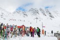 Ski resort in Swiss Alps near Restaurant Le Dahu