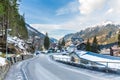 Ski resort town Bad Gastein in winter snowy mountains, Austria, Land Salzburg Royalty Free Stock Photo