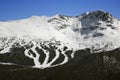 Ski resort trails on mountain.