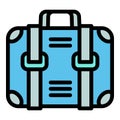 Ski resort travel bag icon, outline style