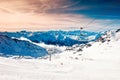 Ski resort in winter Alps mountains, France Royalty Free Stock Photo