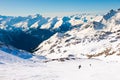 Ski resort in winter Alps. Val Thorens, France Royalty Free Stock Photo