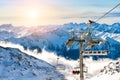 Ski resort in winter Alps. Val Thorens, 3 Valleys, France Royalty Free Stock Photo