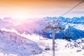Ski resort in winter Alps. Val Thorens, 3 Valleys, France Royalty Free Stock Photo