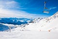 Ski resort in winter Alps. Val Thorens, 3 Valleys, France Royalty Free Stock Photo