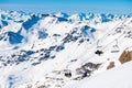 Ski resort in winter Alps. Val Thorens, 3 Valleys, France Royalty Free Stock Photo