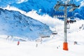 Ski resort in winter Alps. Val Thorens, 3 Valleys, France Royalty Free Stock Photo