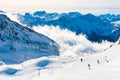 Ski resort in winter Alps. Val Thorens, 3 Valleys, France Royalty Free Stock Photo