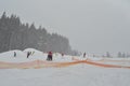Ski resort in winter time