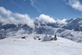 Ski resort in Zillertal Valley in Tyrol mountains, austrian Alps