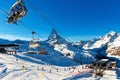 Ski resorts overlooking Matterhorn and ski lift