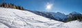 Ski run with powder snow and tracks, winter sport resort Pertisau, Zwolferkopf tirol Royalty Free Stock Photo