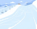 Ski slope background. Winter alpine scene background