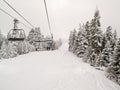 Ski slope and chair ski lift in Borovets, Bulgaria Royalty Free Stock Photo