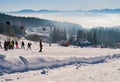Ski slope on Kubinska Hola ski restort during winter