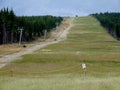 Ski slope in Mala Upa in Czechia in summer. Royalty Free Stock Photo