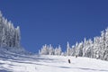 Ski slope on mountain side Royalty Free Stock Photo
