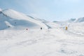 Ski slope mountain skiing valley snow Italy Royalty Free Stock Photo