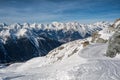 Ski slope in Switzerland, 4 valleys Royalty Free Stock Photo
