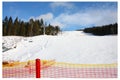 Ochranná síť na lyžařském svahu