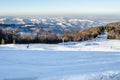 Ski slope with a nice mountain background