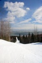 Ski slope panorama Royalty Free Stock Photo