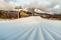 Ski slope at ski resort Tatranska Lomnica, Slovakia Royalty Free Stock Photo
