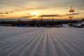 Ski slope at ski resort Tatranska Lomnica, Slovakia Royalty Free Stock Photo