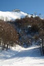 Ski slope in Rocca d`Aveto. Santo Stefano d`Aveto. Liguria. Italy Royalty Free Stock Photo