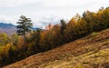 Ski slope on side of mountain during Autumn, New Hampshire Royalty Free Stock Photo