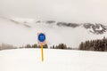 Ski Slope Sign near Megeve in French Alps