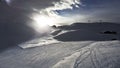 ski slope the snow,helmet chrome background Royalty Free Stock Photo