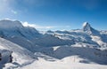 Ski slope in swiss Alps Royalty Free Stock Photo