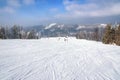 Ski slope in Szczyrk in Beskid Mountains Royalty Free Stock Photo