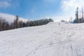 Ski slope in Szczyrk in Beskid Mountains Royalty Free Stock Photo