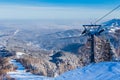 The ski slope on Tserkovka mountain in the city the resort of Belokurikha