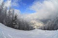 Ski slope (winter mountain landscape) Royalty Free Stock Photo