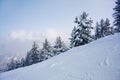 Ski slope and winter mountains panorama Royalty Free Stock Photo