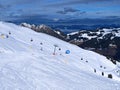 Ski slopes in Alps in Austria Royalty Free Stock Photo